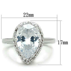 Jewellery Kingdom Ladies Pear Cz 7 Carat Clear Silver Rhodium Pretty Handmade Ring - Jewelry Rings - British D'sire