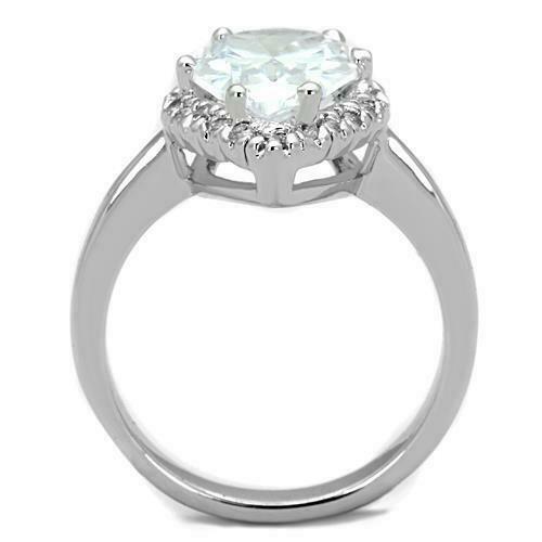Jewellery Kingdom Ladies Pear Cz 7 Carat Clear Silver Rhodium Pretty Handmade Ring - Jewelry Rings - British D'sire