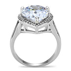 Jewellery Kingdom Ladies Pear Cz Cocktail Rhodium 6 Carat Silver Cubic Zirconia Ring - Jewelry Rings - British D'sire