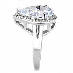 Jewellery Kingdom Ladies Pear Cz Cocktail Rhodium 6 Carat Silver Cubic Zirconia Ring - Jewelry Rings - British D'sire