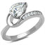 Jewellery Kingdom Ladies Pear Cz Stainless Steel 1.30 Carat Swirl Ring (Silver) - Jewelry Rings - British D'sire
