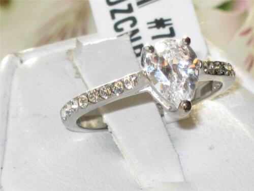Jewellery Kingdom Ladies Pear CZ Stainless Steel 2 Carat Accents Engagement Sparkling Ring - Jewelry Rings - British D'sire Main image