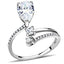 Jewellery Kingdom Ladies Pear Princess Solitaire Cz Floating Stainless Steel Silver Ring - Jewelry Rings - British D'sire