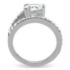 Jewellery Kingdom Ladies Pear Ring Simulated Diamonds Stainless Steel Silver Accents Pave - Jewelry Rings - British D'sire