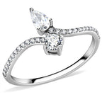 Jewellery Kingdom Ladies Pear Simulated Diamonds Stainless Steel Elegant Ring - Jewelry Rings - British D'sire