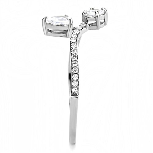 Jewellery Kingdom Ladies Pear Simulated Diamonds Stainless Steel Elegant Ring - Jewelry Rings - British D'sire