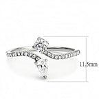 Jewellery Kingdom Ladies Pear Simulated Diamonds Stainless Steel Elegant Ring - Jewelry Rings - British D'sire