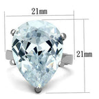 Jewellery Kingdom Ladies Pear Solitaire Cz 1.4 Carat Stainless Steel Ring - Jewelry Rings - British D'sire