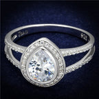 Jewellery Kingdom Ladies Pear Sterling Silver 2 Carat Stamped Cubic Zirconia Handmade Ring - Jewelry Rings - British D'sire