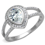 Jewellery Kingdom Ladies Pear Sterling Silver 2 Carat Stamped Cubic Zirconia Handmade Ring - Jewelry Rings - British D'sire