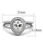 Jewellery Kingdom Ladies Pear Sterling Silver 2 Carat Stamped Cubic Zirconia Handmade Ring - Jewelry Rings - British D'sire