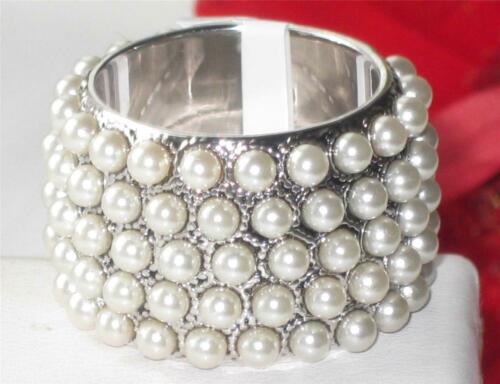 Jewellery Kingdom Ladies Pearl 5 Row Wide 14k Gold 15mm Wide Ring (Silver) - Rings - British D'sire Main image