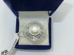 Jewellery Kingdom Ladies Pearl Baguettes Cream Cocktail Statement Sparkling Rhodium Ring - Rings - British D'sire