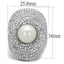 Jewellery Kingdom Ladies Pearl Cocktail Rhodium Ring (Silver) - Rings - British D'sire