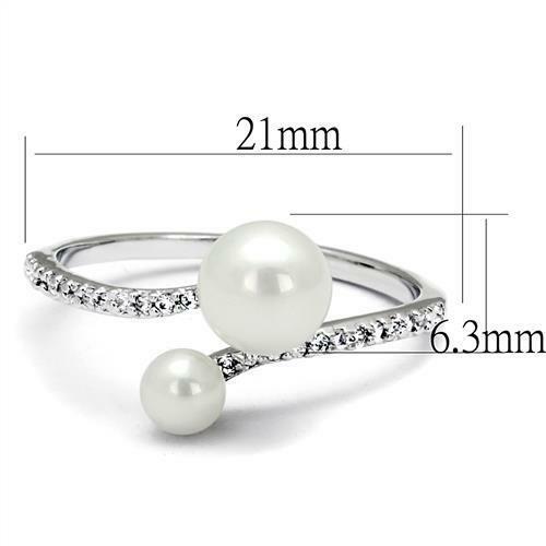 Jewellery Kingdom Ladies Pearl Cz Elegant Stainless Steel White Ring Secondary image