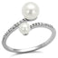 Jewellery Kingdom Ladies Pearl Cz Elegant Stainless Steel White Ring - Jewelry Rings - British D'sire