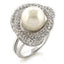 Jewellery Kingdom Ladies Pearl Ring Cocktail Fresh Water Cream Pave Cz Statement Ladies - Jewelry Rings - British D'sire