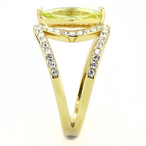 Jewellery Kingdom Ladies Peridot Marquise Cut Cz Steel 3 Carat Gold Ring Secondary image