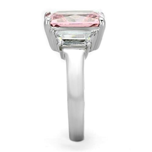 Jewellery Kingdom Ladies Pink Emerald Cut 8K Cubic Zirconia Ring - Rings - British D'sire