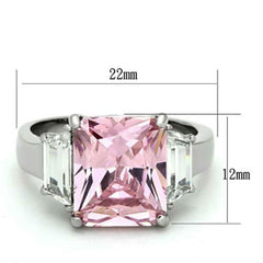 Jewellery Kingdom Ladies Pink Emerald Cut 8K Cubic Zirconia Ring - Rings - British D'sire
