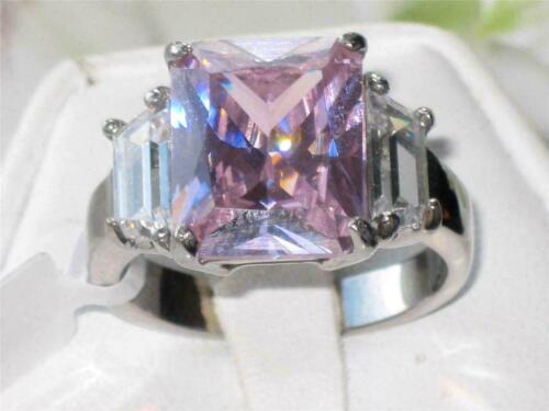 Jewellery Kingdom Ladies Pink Emerald Cut 8K Cubic Zirconia Ring - Rings - British D'sire