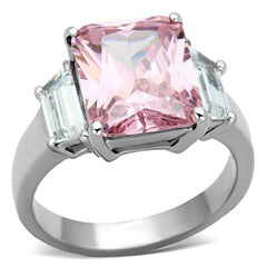 Jewellery Kingdom Ladies Pink Emerald Cut 8K Cubic Zirconia Ring - Rings - British D'sire