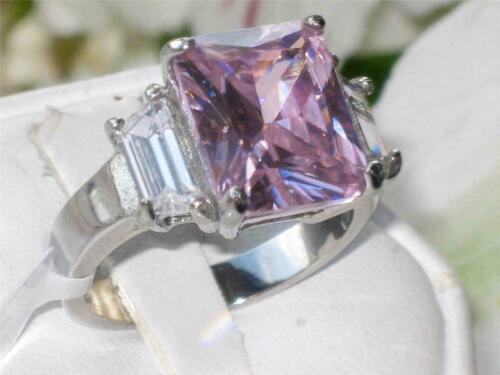 Jewellery Kingdom Ladies Pink Emerald Cut 8K Cubic Zirconia Ring Secondary image