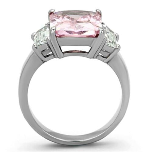 Jewellery Kingdom Ladies Pink Emerald Cut 8K Cubic Zirconia Ring - Rings - British D'sire Main image