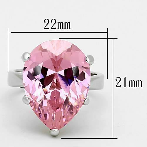 Jewellery Kingdom Ladies Pear Sterling Solitaire Cocktail Ring (Silver & Pink) Secondary image