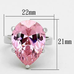 Jewellery Kingdom Ladies Pink Pear Sterling Solitaire Cocktail Ring (Silver) - Rings - British D'sire