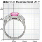 Jewellery Kingdom Ladies Pink Sapphire Three Stone Stainless Steel Ring - Rings - British D'sire