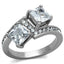 Jewellery Kingdom Ladies Princess 3 Carat Double Square Simulated Diamonds Stainless Steel Ring - Jewelry Rings - British D'sire