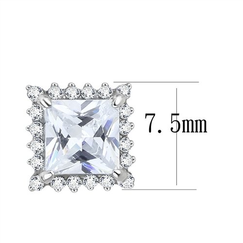 Jewellery Kingdom Ladies Princess 3 Carat Solitaire Stainless Steel Stud Earrings (Silver) Secondary image