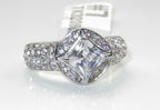 Jewellery Kingdom Ladies Princess 3 Carat Stainless Steel Accents Engagement Ring (Silver) - Jewelry Rings - British D'sire