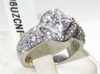 Jewellery Kingdom Ladies Princess 3 Carat Stainless Steel Accents Engagement Ring (Silver) - Jewelry Rings - British D'sire