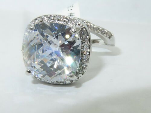 Jewellery Kingdom Ladies Princess 8 Carat Cubic Zirconia Cocktail Ring (Silver) - Jewelry Rings - British D'sire