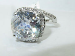Jewellery Kingdom Ladies Princess 8 Carat Cubic Zirconia Cocktail Ring (Silver) - Jewelry Rings - British D'sire