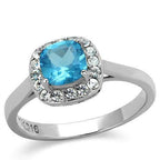Jewellery Kingdom Ladies Princess Blue Topaz Stainless Steel Ring (Silver) - Rings - British D'sire