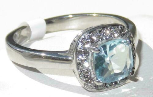 Jewellery Kingdom Ladies Princess Blue Topaz Stainless Steel Ring (Silver) - Rings - British D'sire