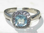 Jewellery Kingdom Ladies Princess Blue Topaz Stainless Steel Ring (Silver) - Rings - British D'sire