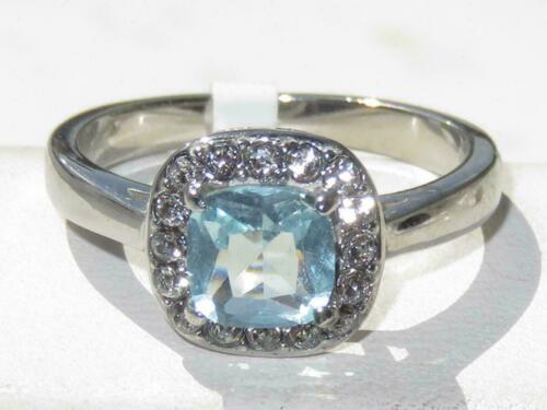 Jewellery Kingdom Ladies Princess Blue Topaz Stainless Steel Ring (Silver) - Rings - British D'sire