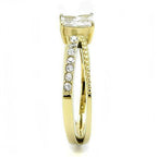 Jewellery Kingdom Ladies Princess Cubic Zirconia 18kt Steel 150 Carat Ring (Gold) - Jewelry Rings - British D'sire
