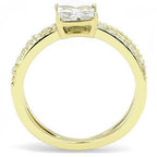 Jewellery Kingdom Ladies Princess Cubic Zirconia 18kt Steel 150 Carat Ring (Gold) - Jewelry Rings - British D'sire