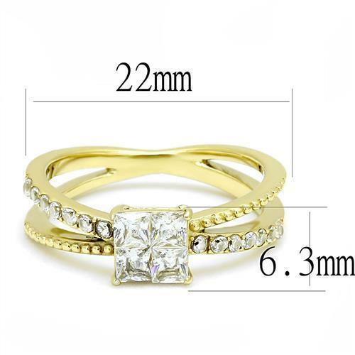 Jewellery Kingdom Ladies Princess Cubic Zirconia 18k Steel 1.50 Carat Ring (Gold) Secondary image