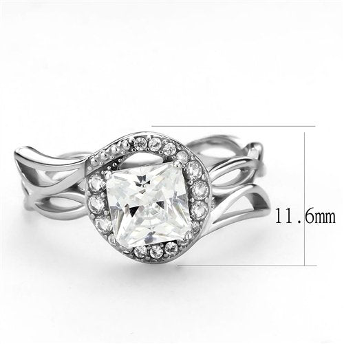 Jewellery Kingdom Ladies Princess Square Accents 2 Carat Square Ring (Silver) Secondary image
