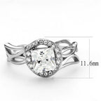 Jewellery Kingdom Ladies Princess Cubic Zirconia Square Accents Stainless Steel 2 Carat Square Ring (Silver) - Jewelry Rings - British D'sire