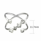 Jewellery Kingdom Ladies Princess Cut Band Cubic Zirconia Ring (Silver) - Rings - British D'sire