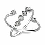 Jewellery Kingdom Ladies Princess Cut Band Cubic Zirconia Ring (Silver) - Rings - British D'sire