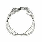 Jewellery Kingdom Ladies Princess Cut Band Cubic Zirconia Ring (Silver) - Rings - British D'sire