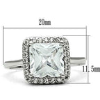 Jewellery Kingdom Ladies Princess Cut Cubic Zirconia Rhodium Ring (Silver) - Jewelry Rings - British D'sire